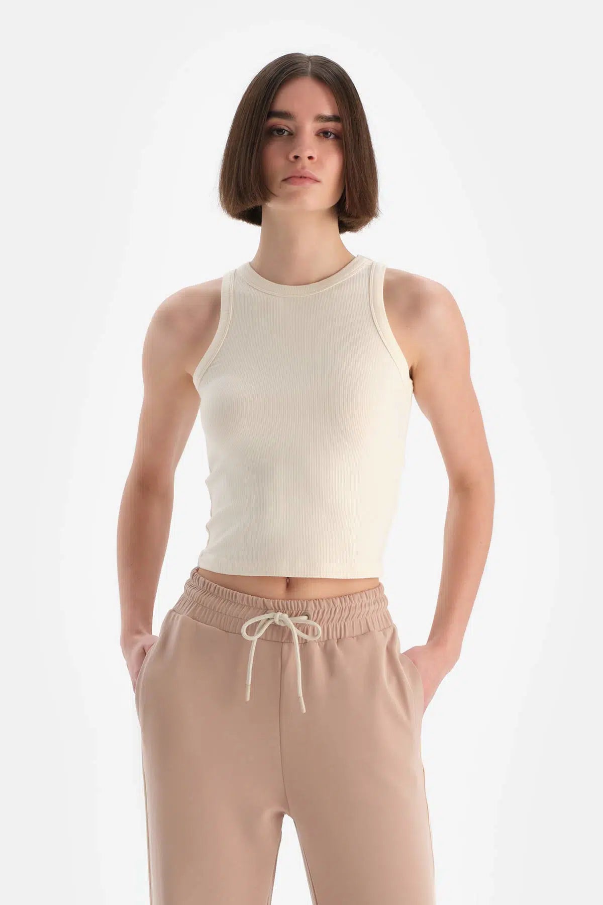 Ekru Dagi Active Kadın Kaşkorse Kolsuz Atlet