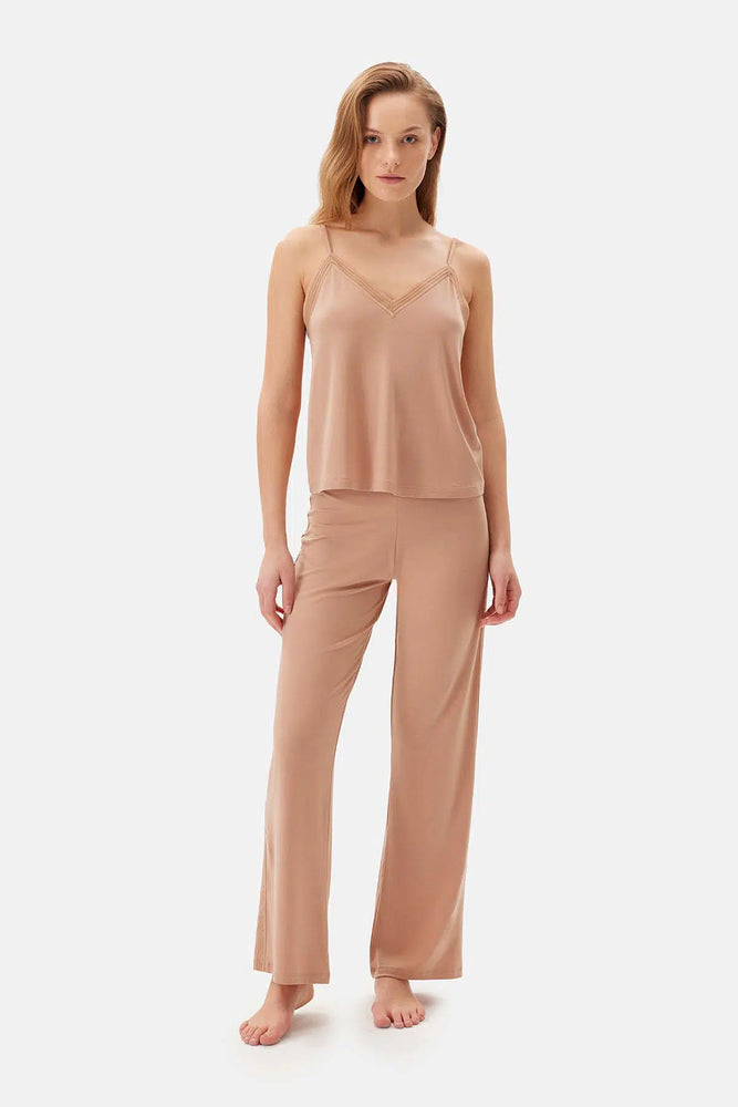 Açık Kahve Basic Pantolon Pijama Altı