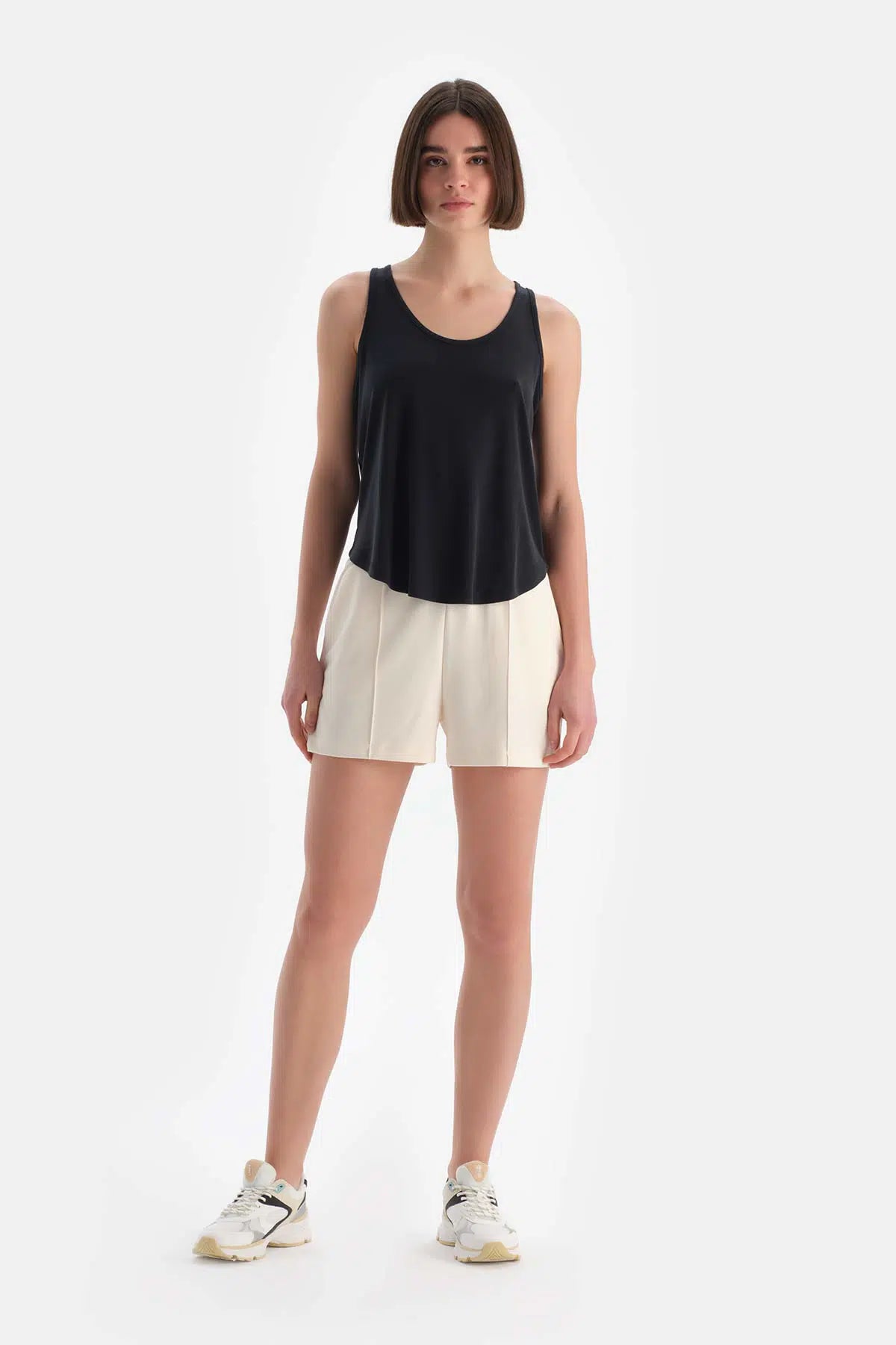 Ekru Dagi Active Kadın Modal Nervürlü Şort