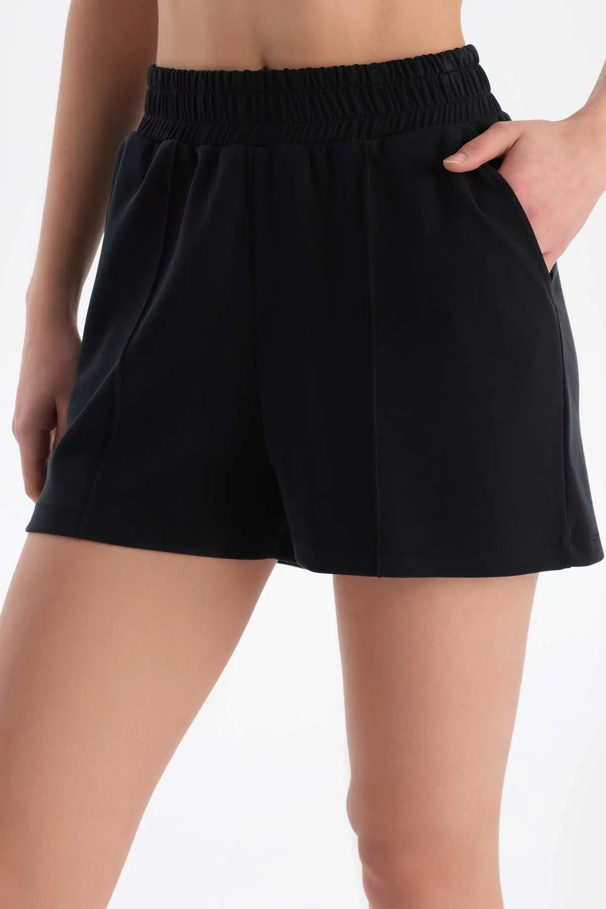 Siyah Dagi Active Kadın Modal Nervürlü Şort