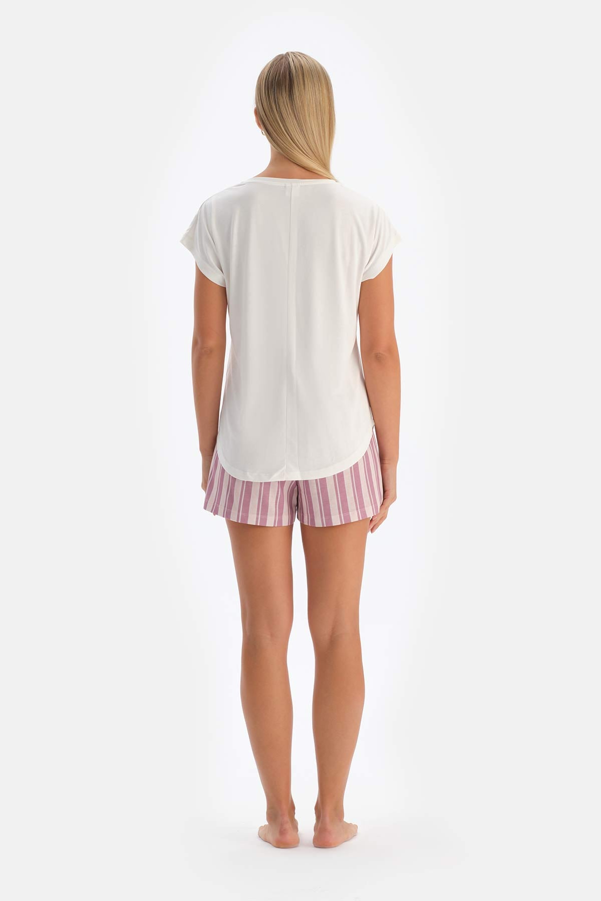 Açık Pembe 2'li Modal Örme Şort Pijama Altı