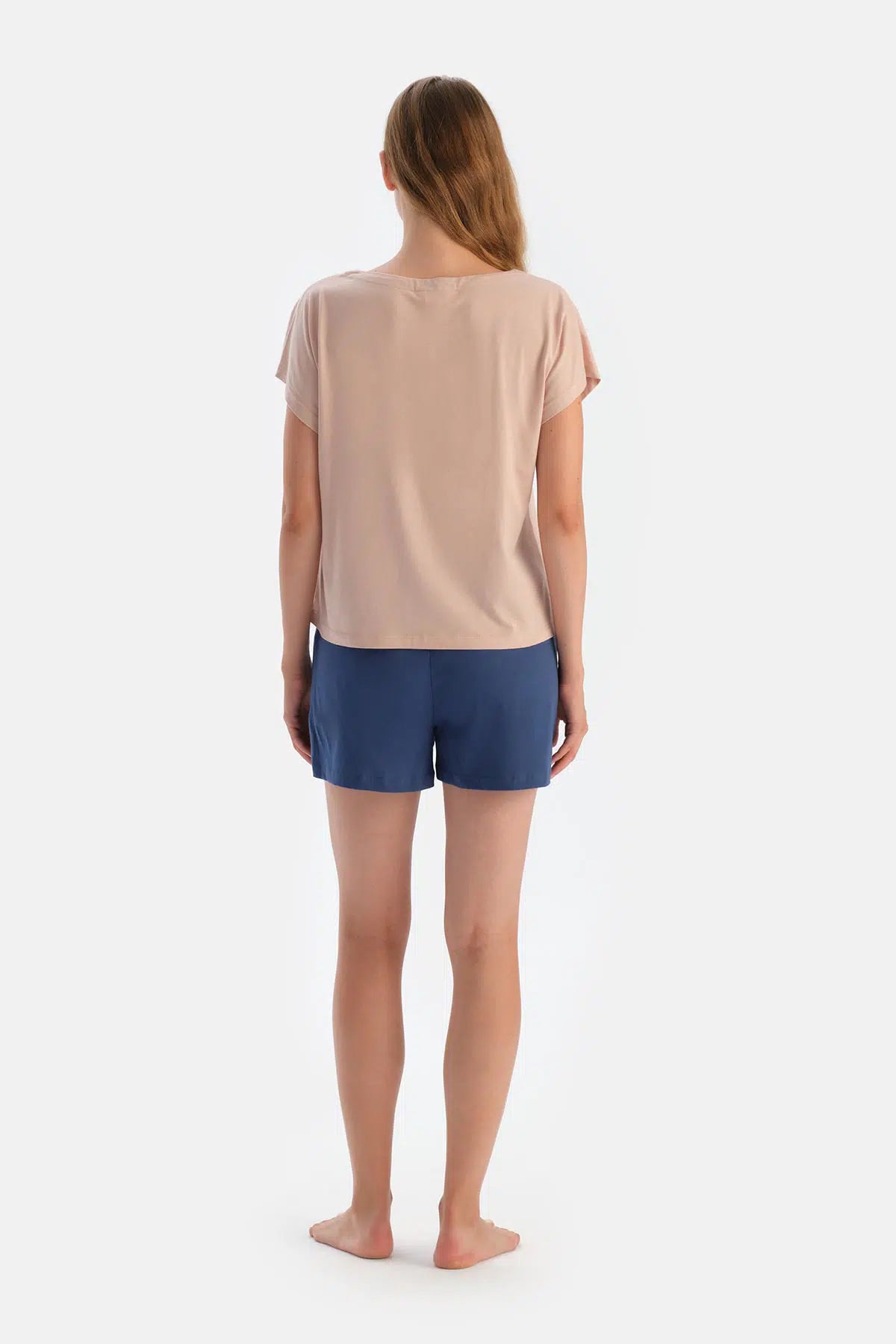 Lacivert-Mavi Baskı Detaylı 2'li Şort