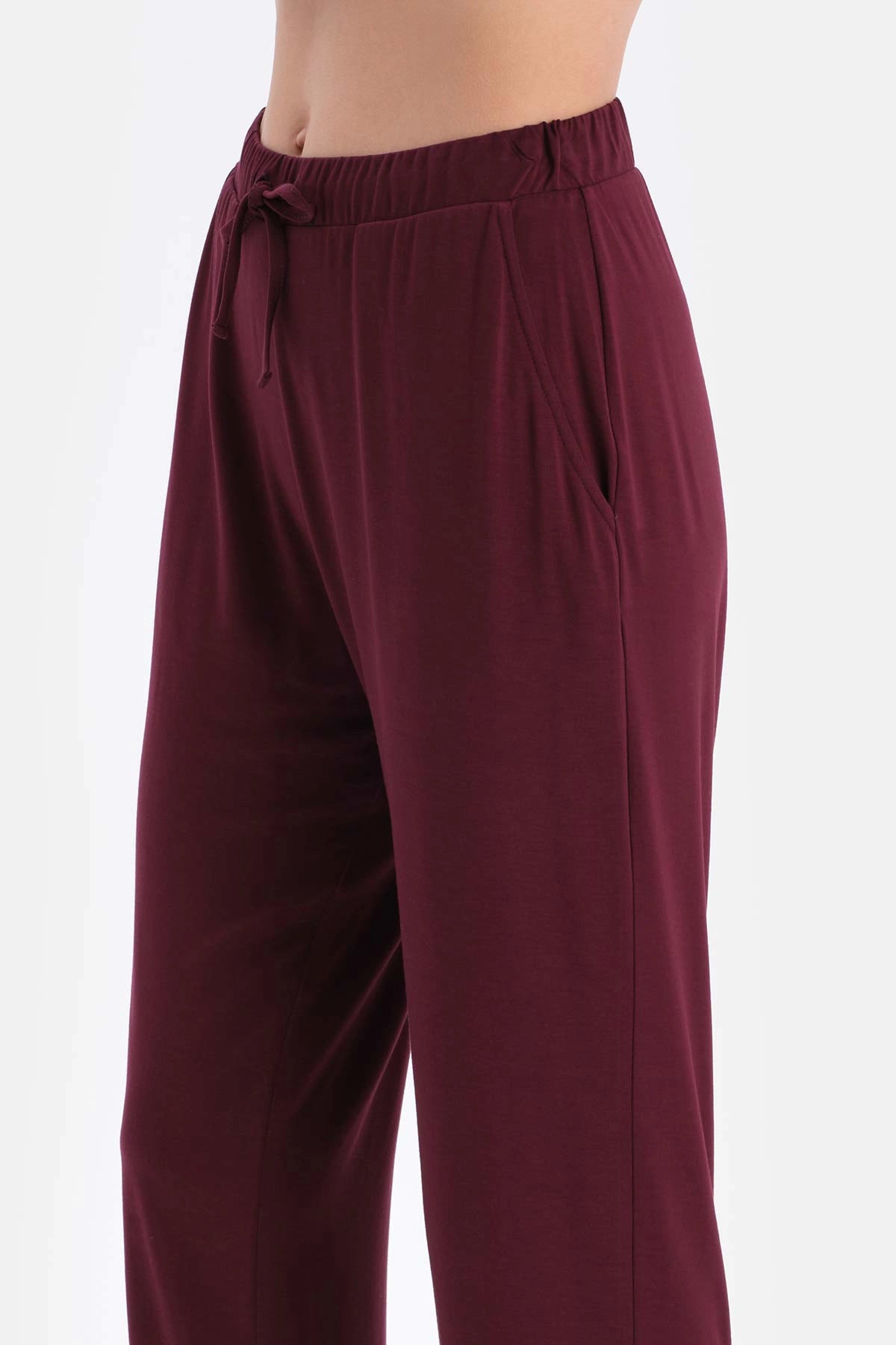 Bordo Viskon Gömlek Pantolon Pijama Takımı