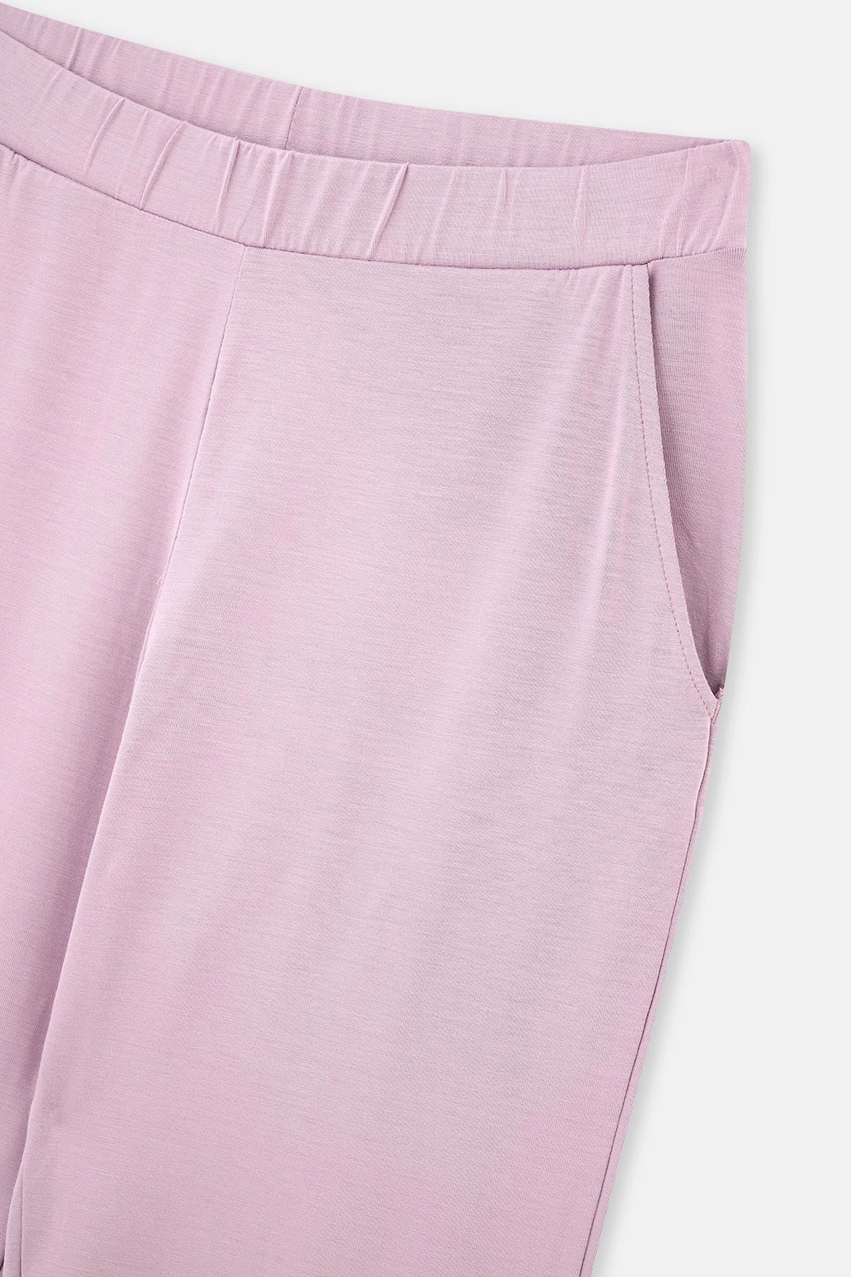 Gül Kurusu V Yaka Viskon Pijama Takımı