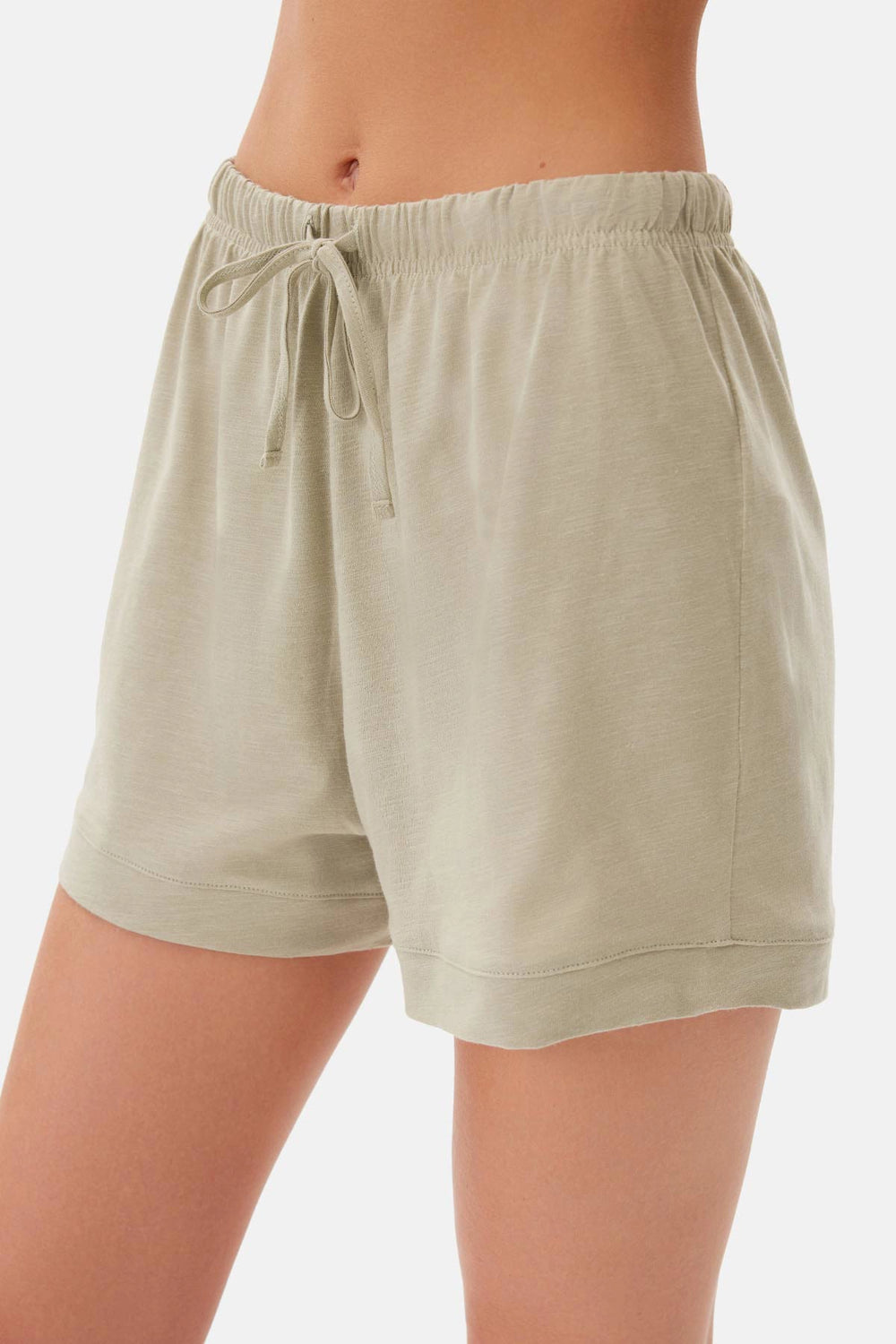 Açık Yeşil Kısa Kol Gömlek Yaka Şortlu Pijama Takımı