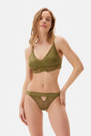 Haki Takçık Kaplı Dantelli Bralet