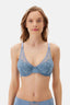 Mavi Dantelli Balenli Toparlayıcı Sütyen