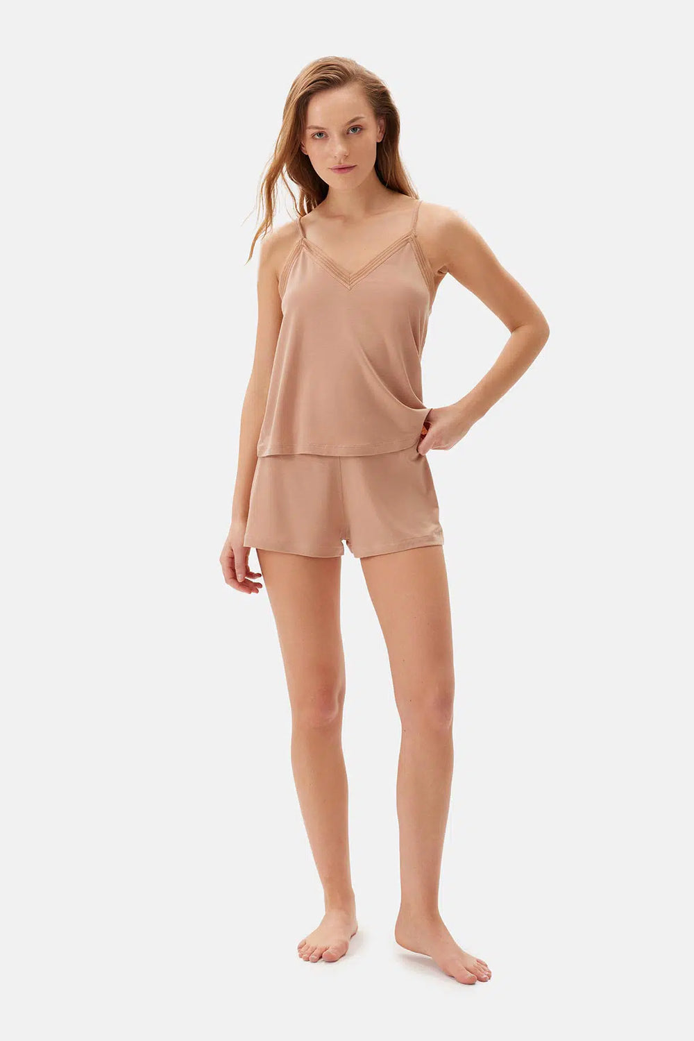 Açık Kahve Basic Şort Pijama Altı