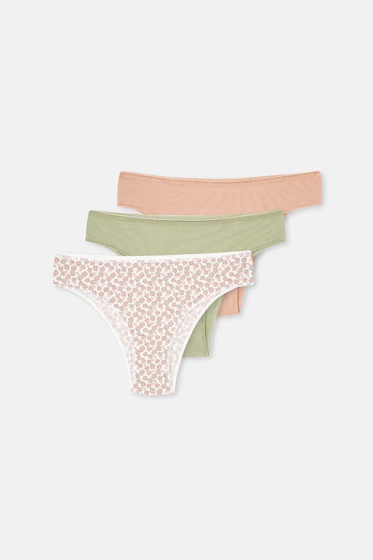 Multicolor Kadın 3'Lü Desenli Brazılıan Külot