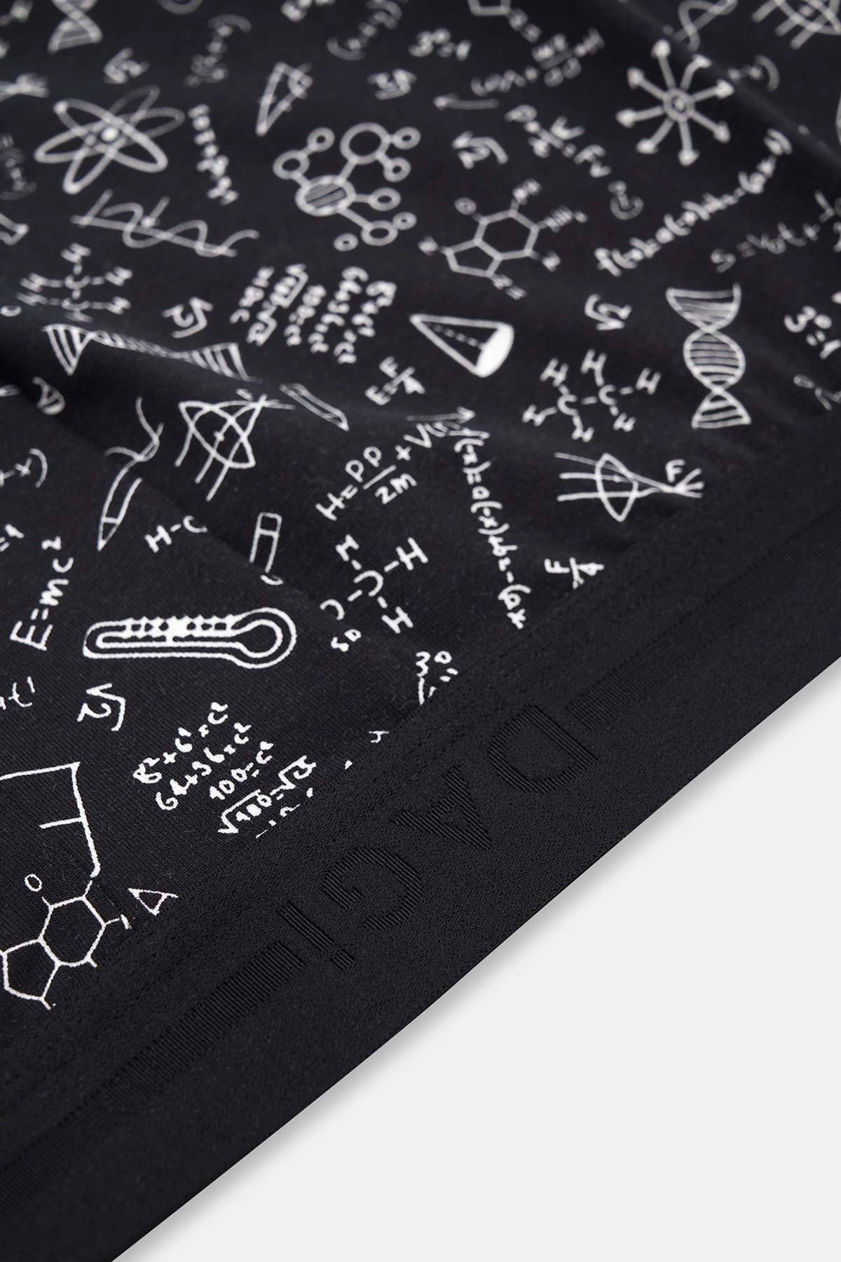 Siyah Pamuklu Desenli Boxer