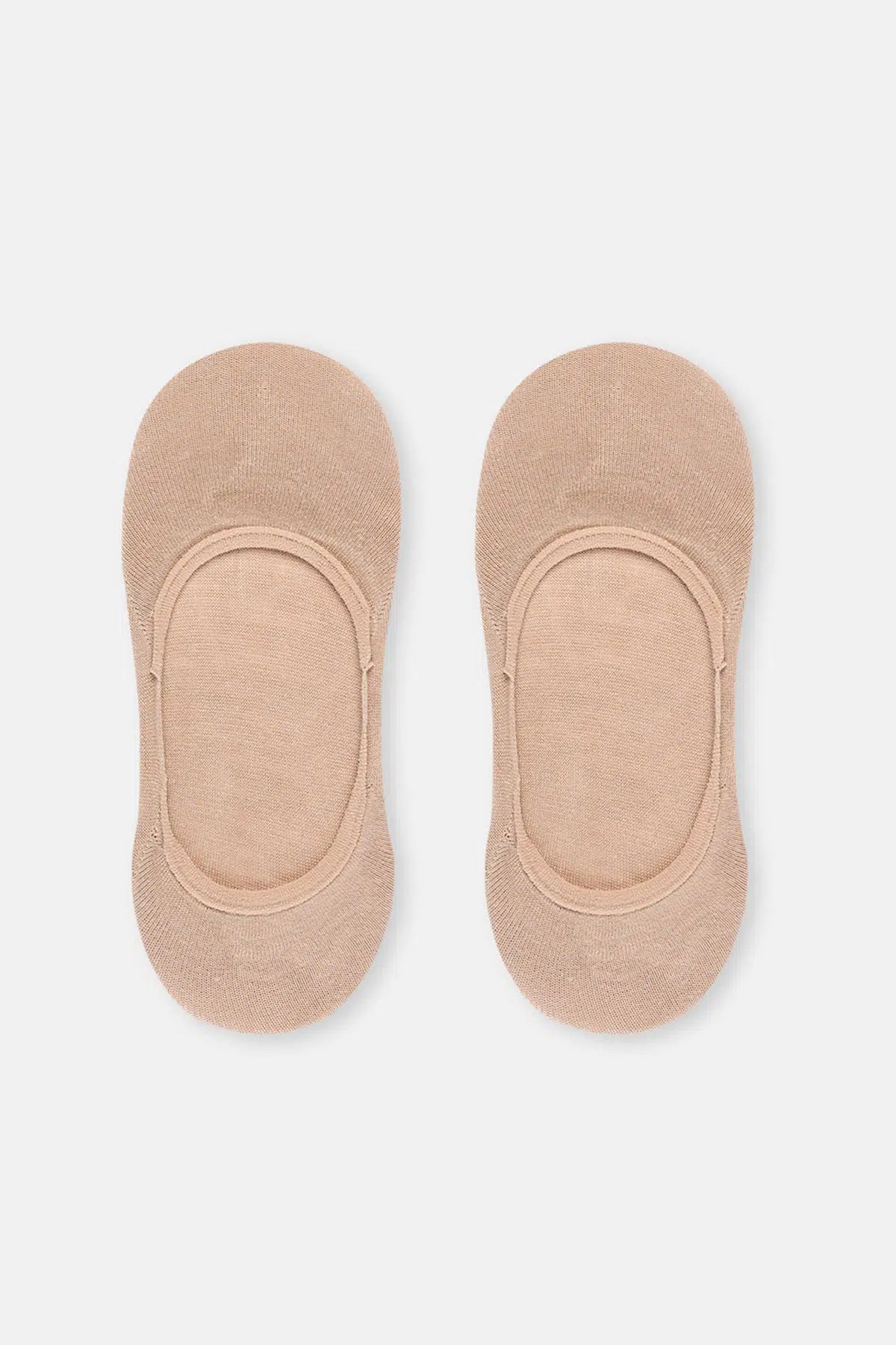 Bej Kadın 2'Li Bambu Basıc Babet Çorap