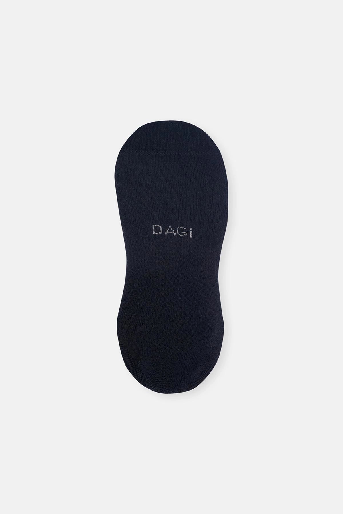 Beyaz-Gri Melanj-Siyah Kadın 3'Lü Pamuklu Rıb Dokulu Görünmez Çorap