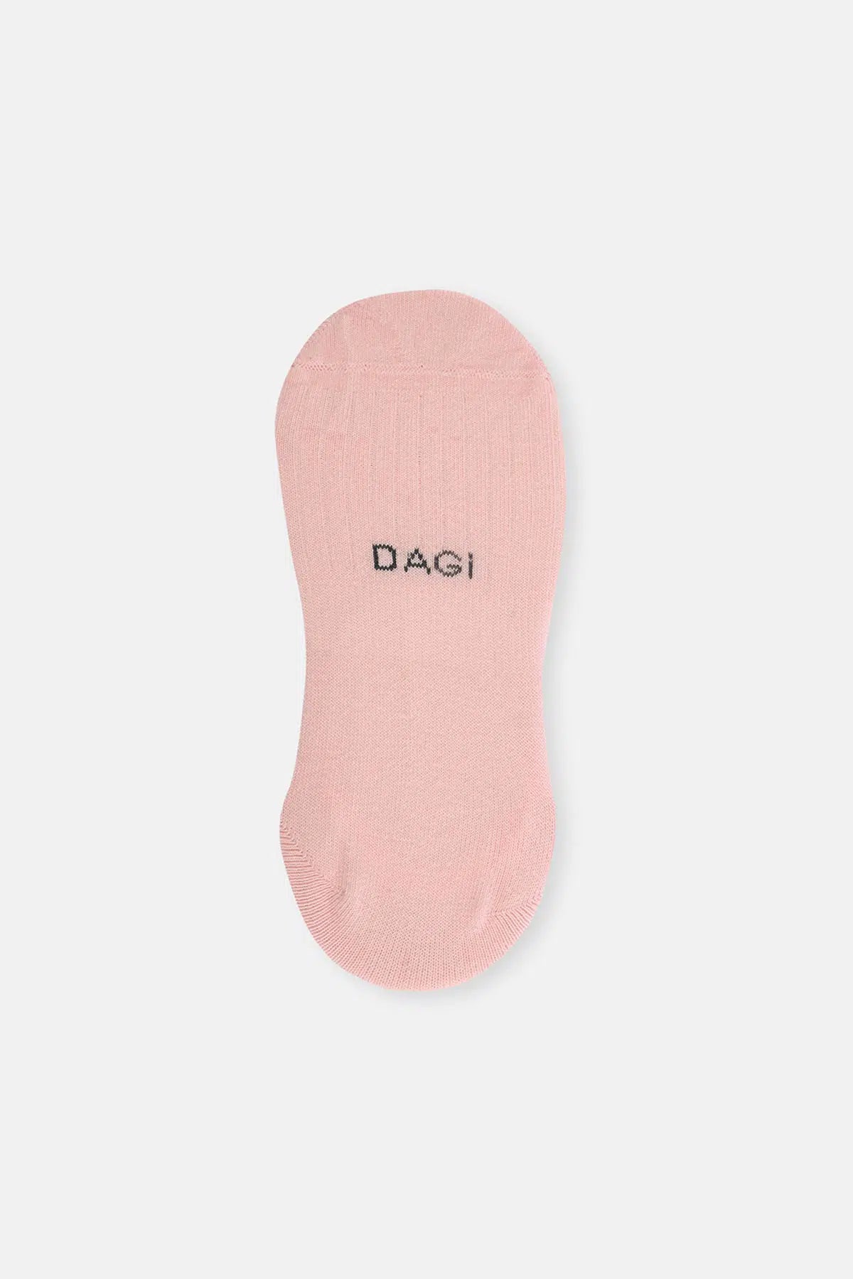 Bej-Pembe Kadın 2'Li Pamuklu Rıb Dokulu Görünmez Çorap