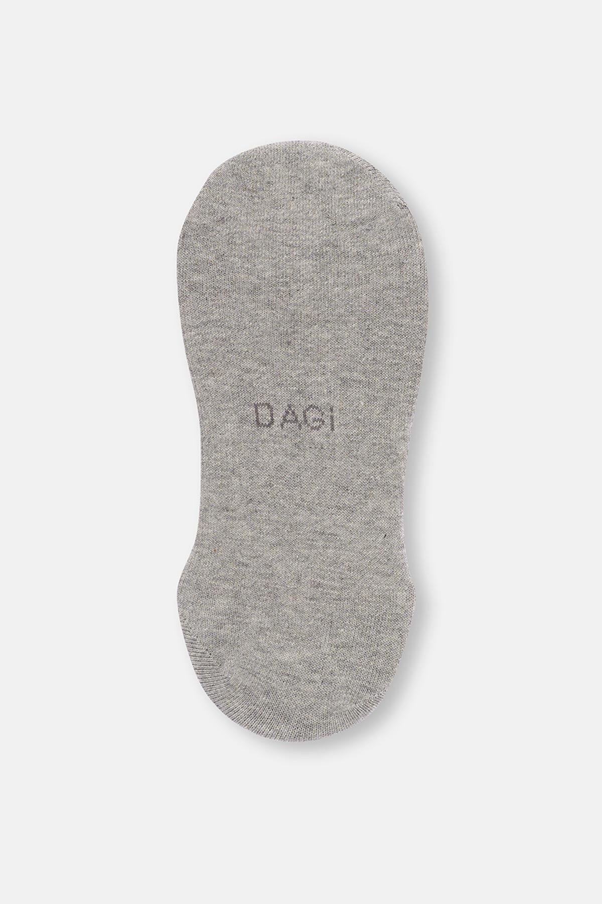 Beyaz-Gri Melanj Kadın 3'Lü Pamuklu Basıc Görünmez Çorap