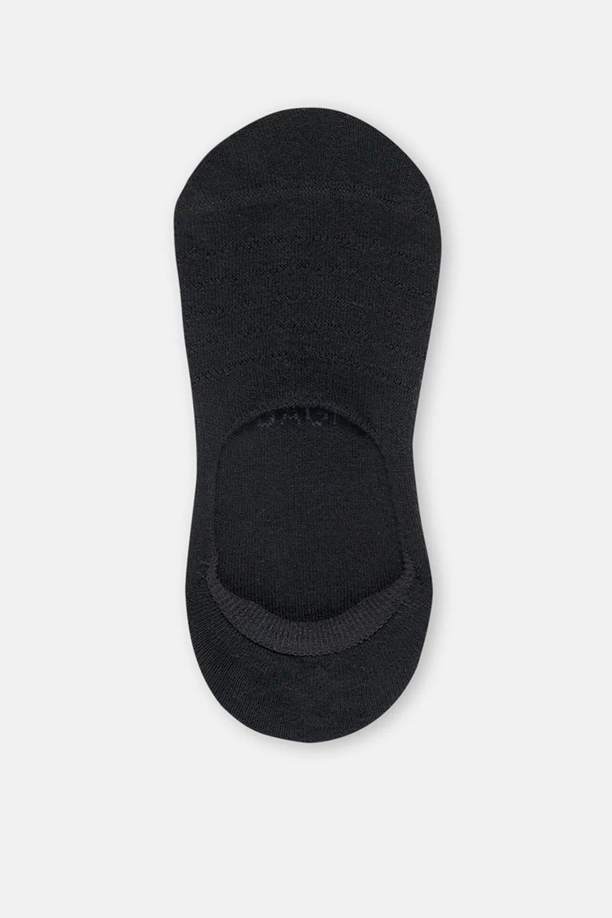 Siyah Kadın Pamuklu Transparan Detay Görünmez Çorap