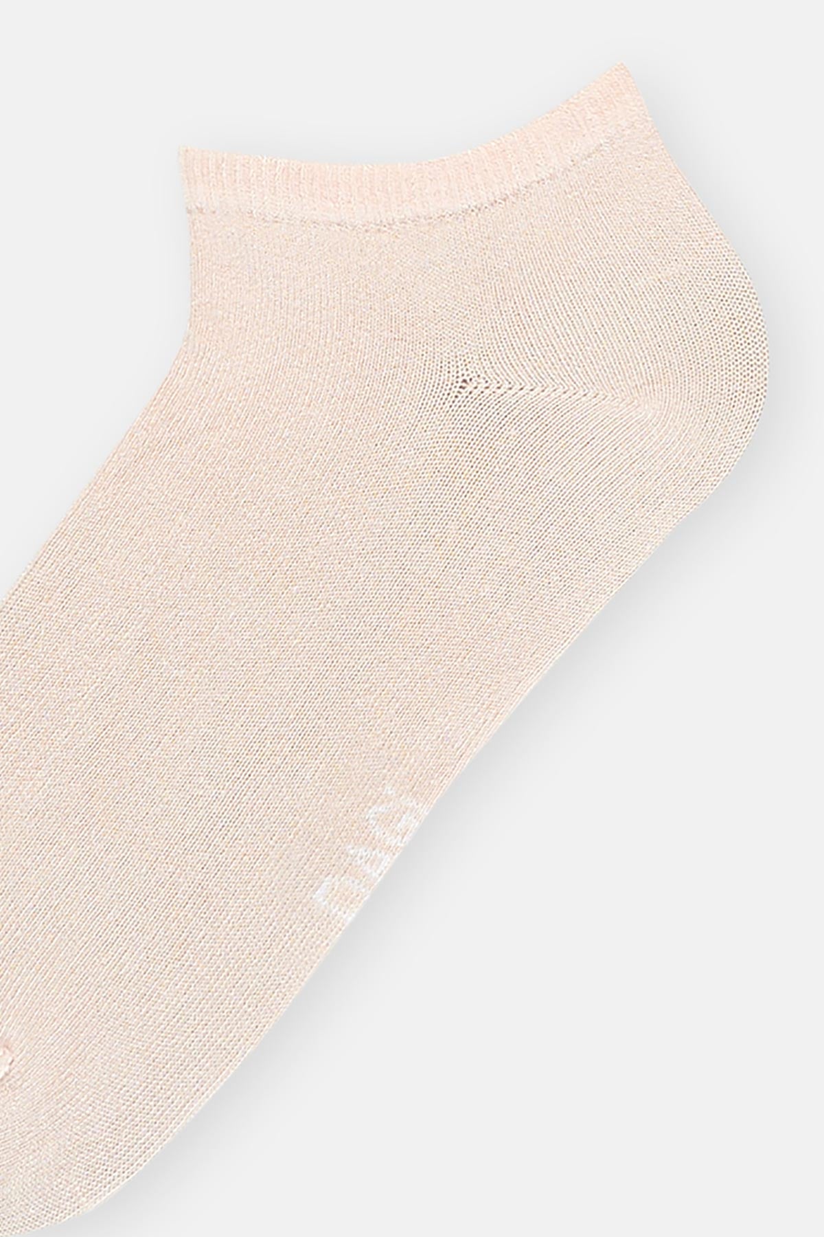 Beyaz-Somon Kadın 2'Li Bambu Basıc Patik Çorap