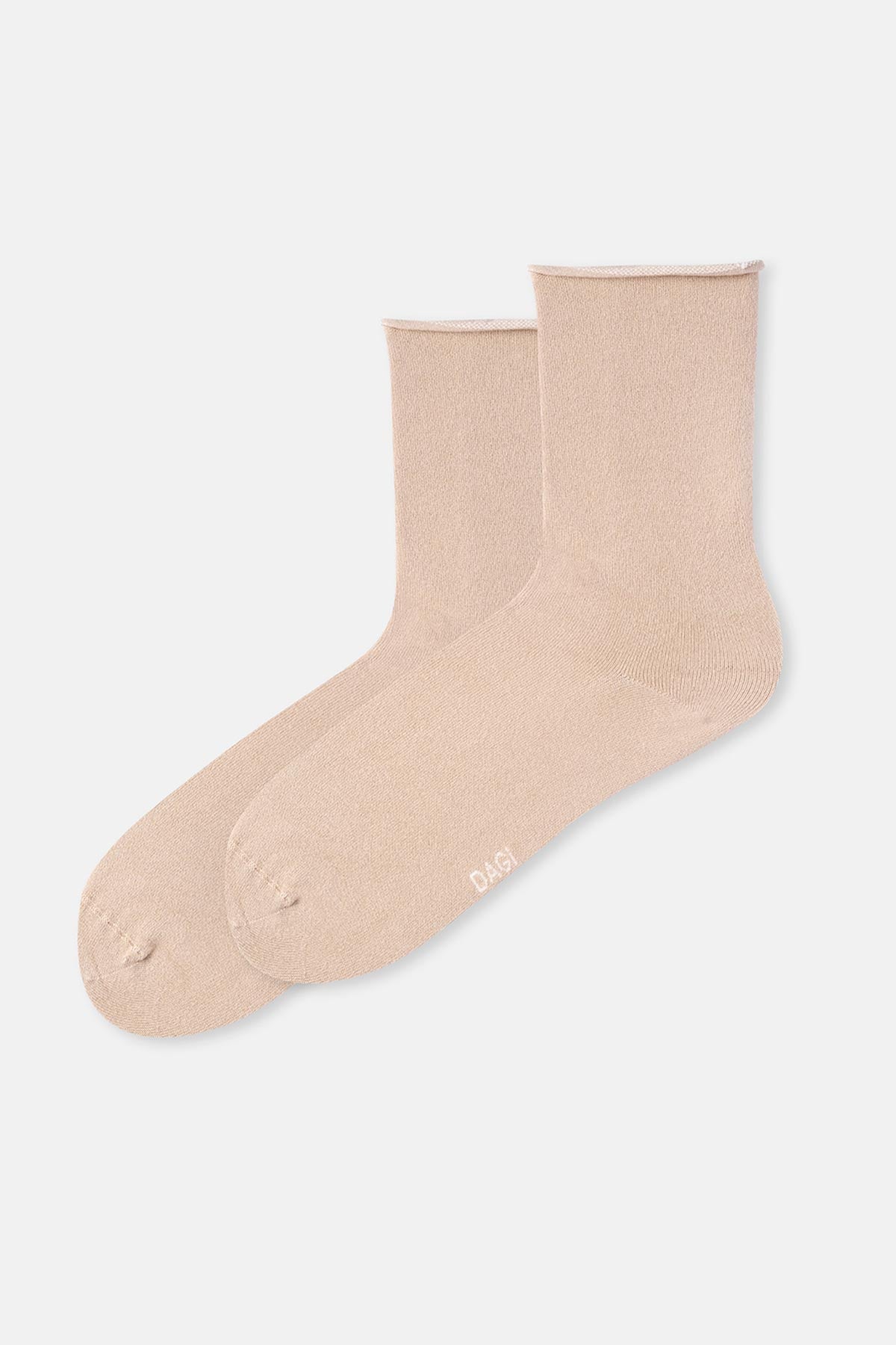 Sütlü Kahve Kadın Modal Lastiksiz Basıc Soket Çorap
