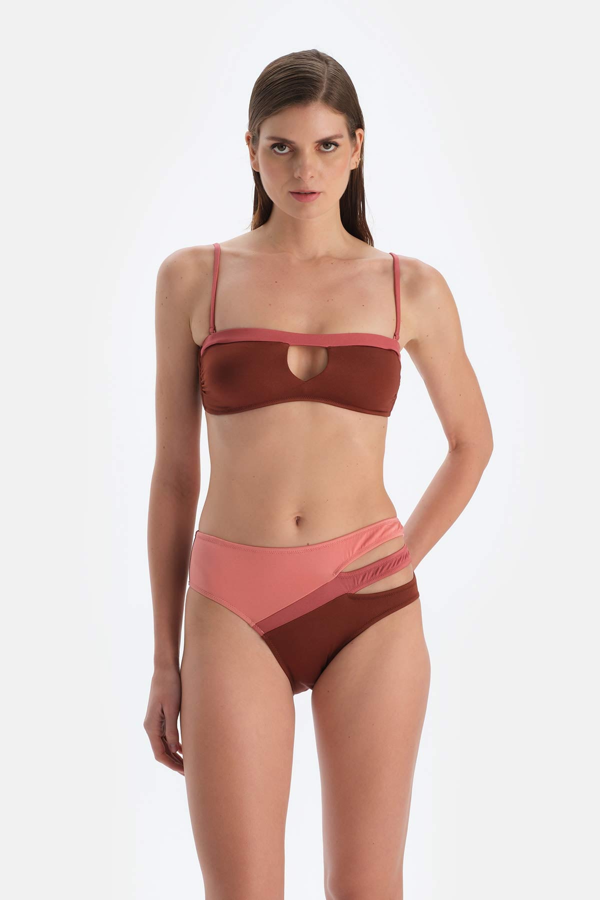 Kahverengi Yüksek Bel Bikini Alt