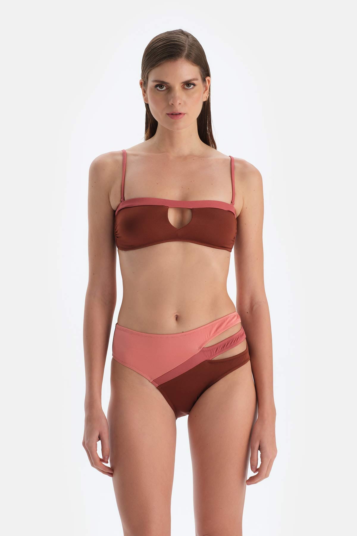 Kahverengi Yüksek Bel Bikini Alt