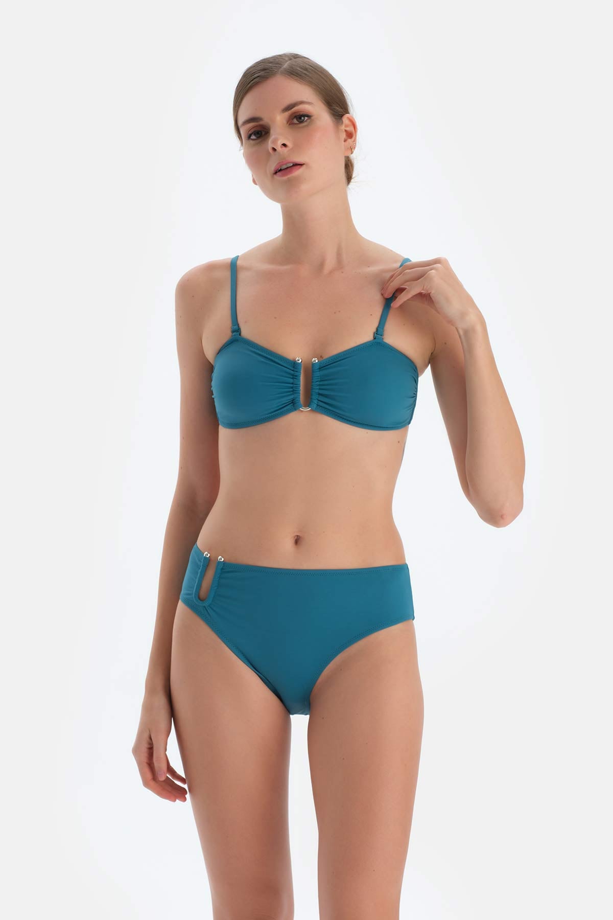 Petrol Mavi Düşük Bel Bikini Alt