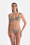 Kahverengi Leopar Düşük Bel Bikini Altı