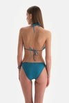 Petrol Mavi Spagetti Bikini Alt