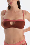 Kahverengi Straplez Bikini Üst