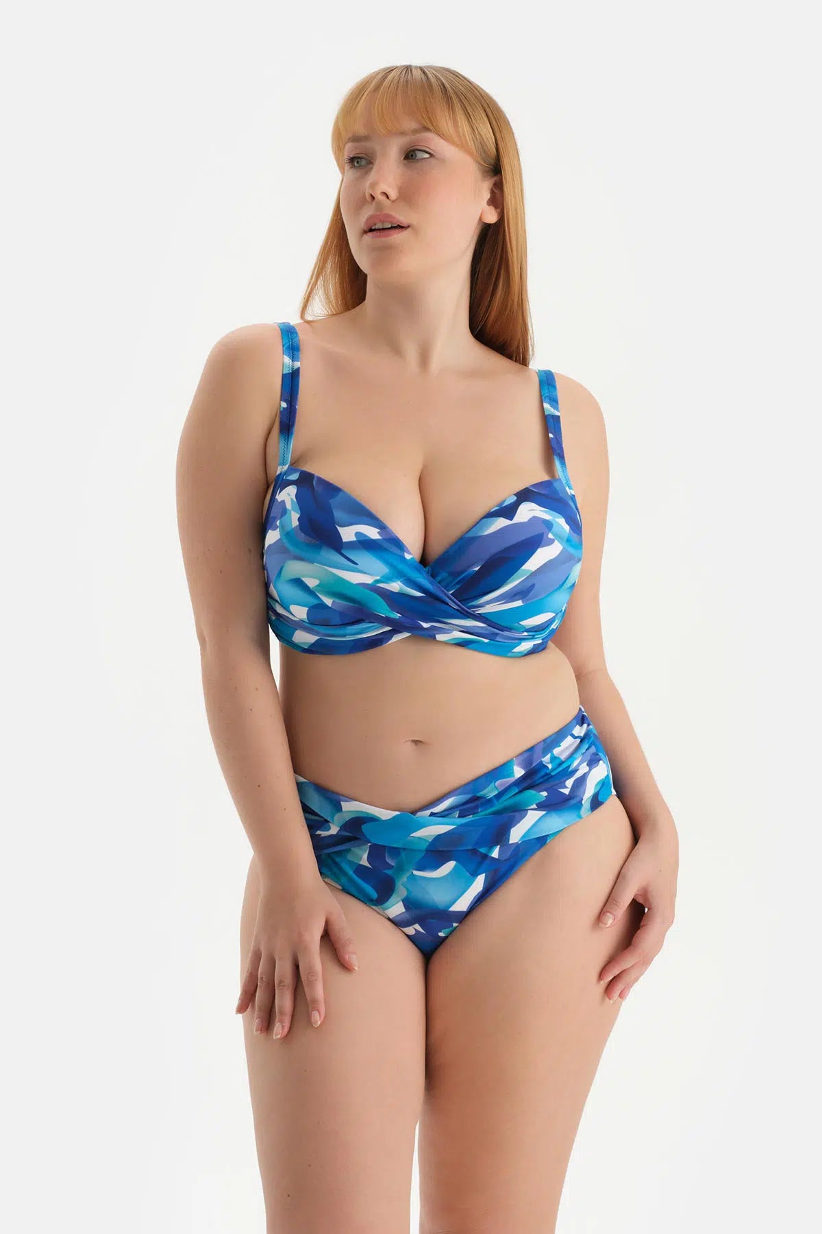 Mavi Korseli Toparlayıcı Bikini Üst