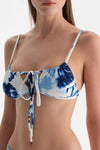 Beyaz-Mavi Bralet Bikini Üstü