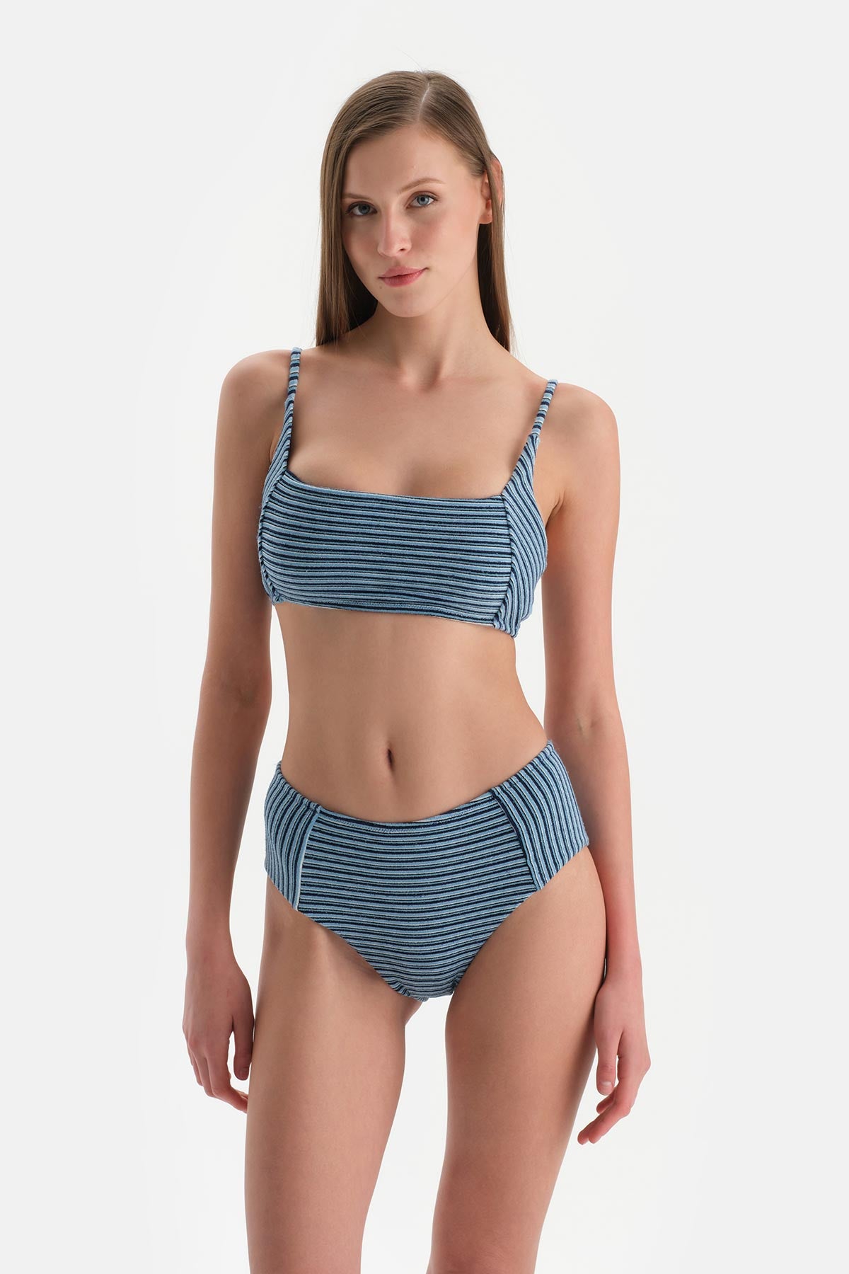Lacivert Yüksek Bel Bikini Altı