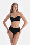 Siyah Straplez Kaplı Bikini Üst