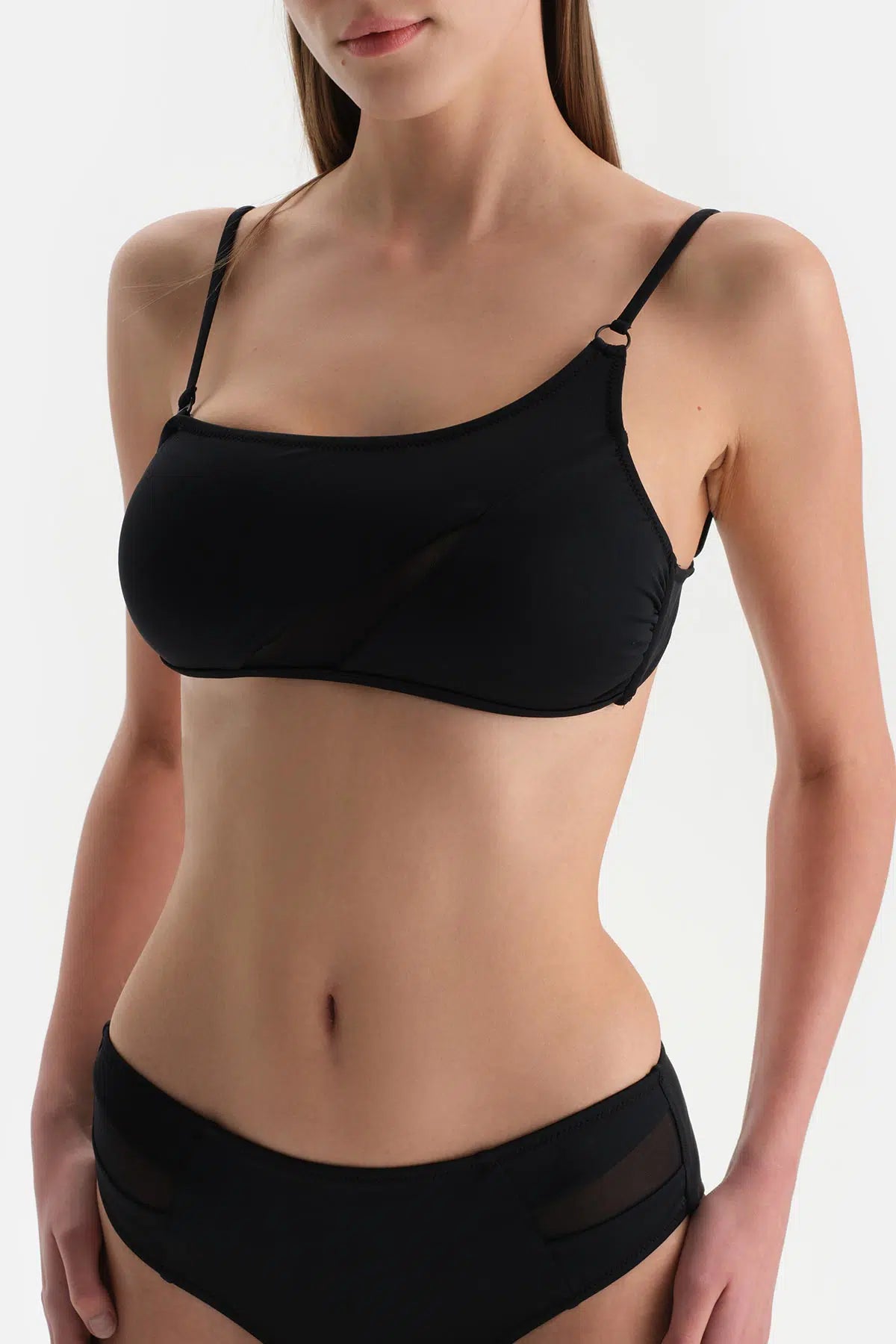 Siyah Tek Omuz Bikini Üstü