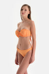 Turuncu Straplez Kaplı Bikini Üst