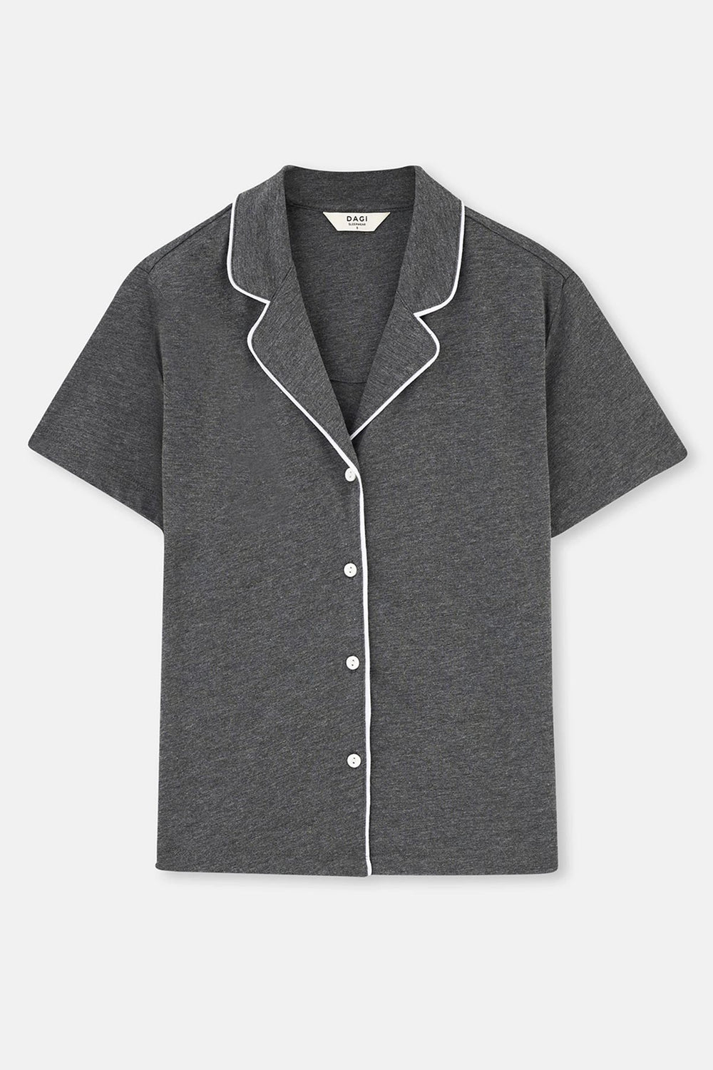 Antrasit Melanj Biye Detaylı Basic Şortlu Pijama Takımı