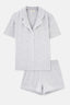Gri Melanj Biye Detaylı Basic Şortlu Pijama Takımı