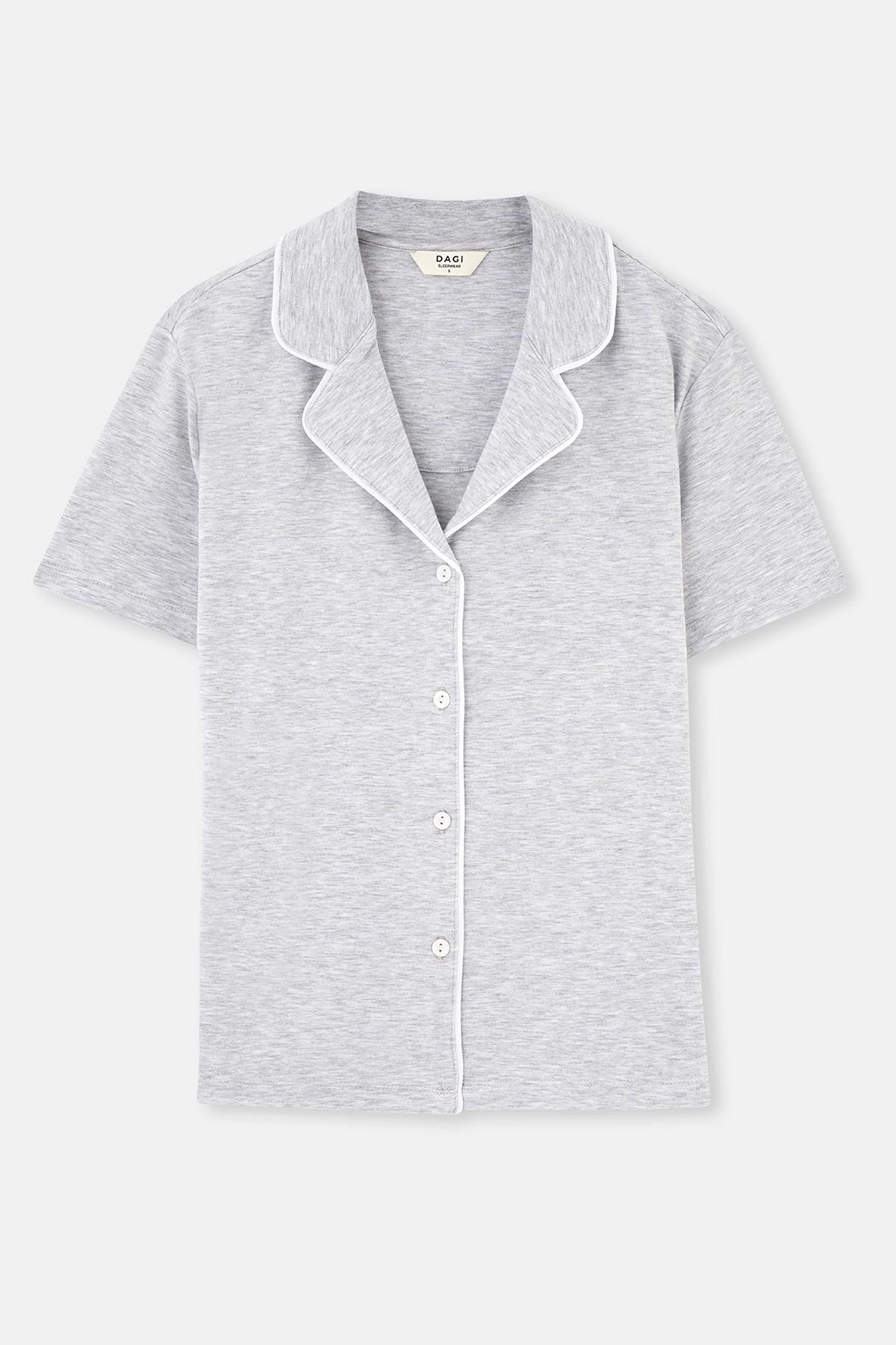 Gri Melanj Biye Detaylı Basic Şortlu Pijama Takımı