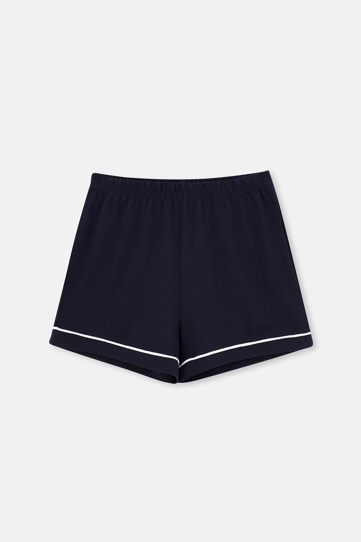 Lacivert Biye Detaylı Basic Şortlu Pijama Takımı