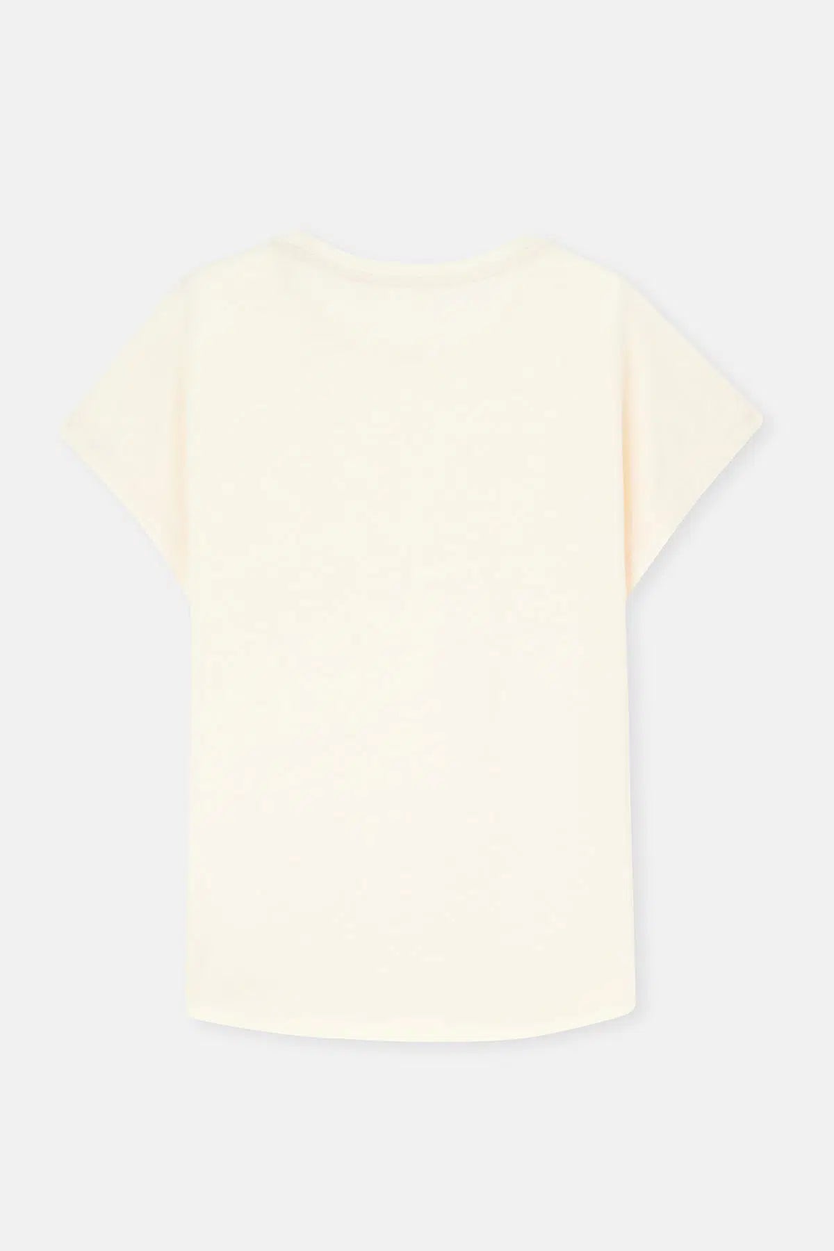 Ekru Baskı Detaylı Kısa Kollu Tişört Şort Pijama Takımı