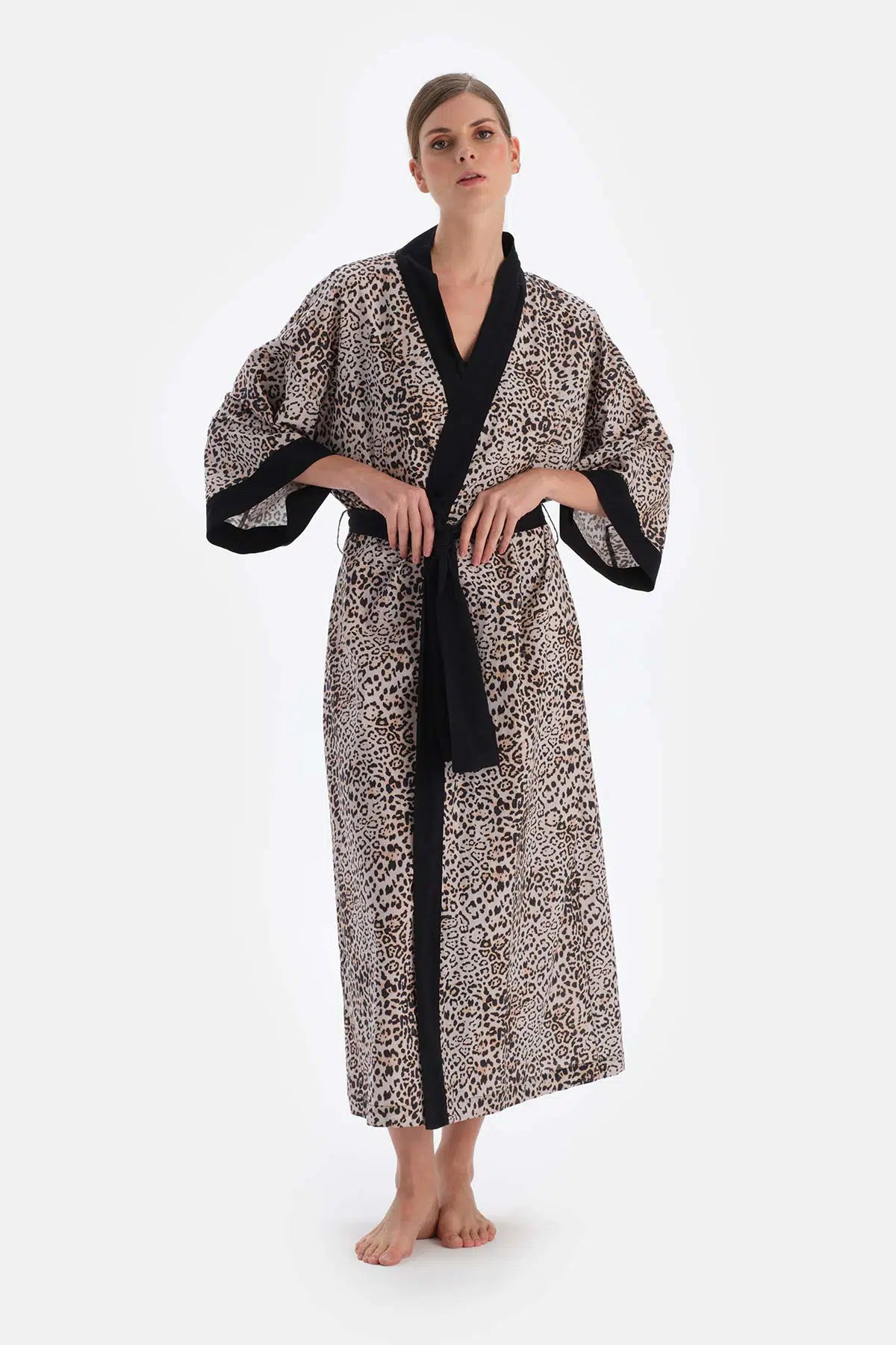 Kahverengi Uzun Kimono