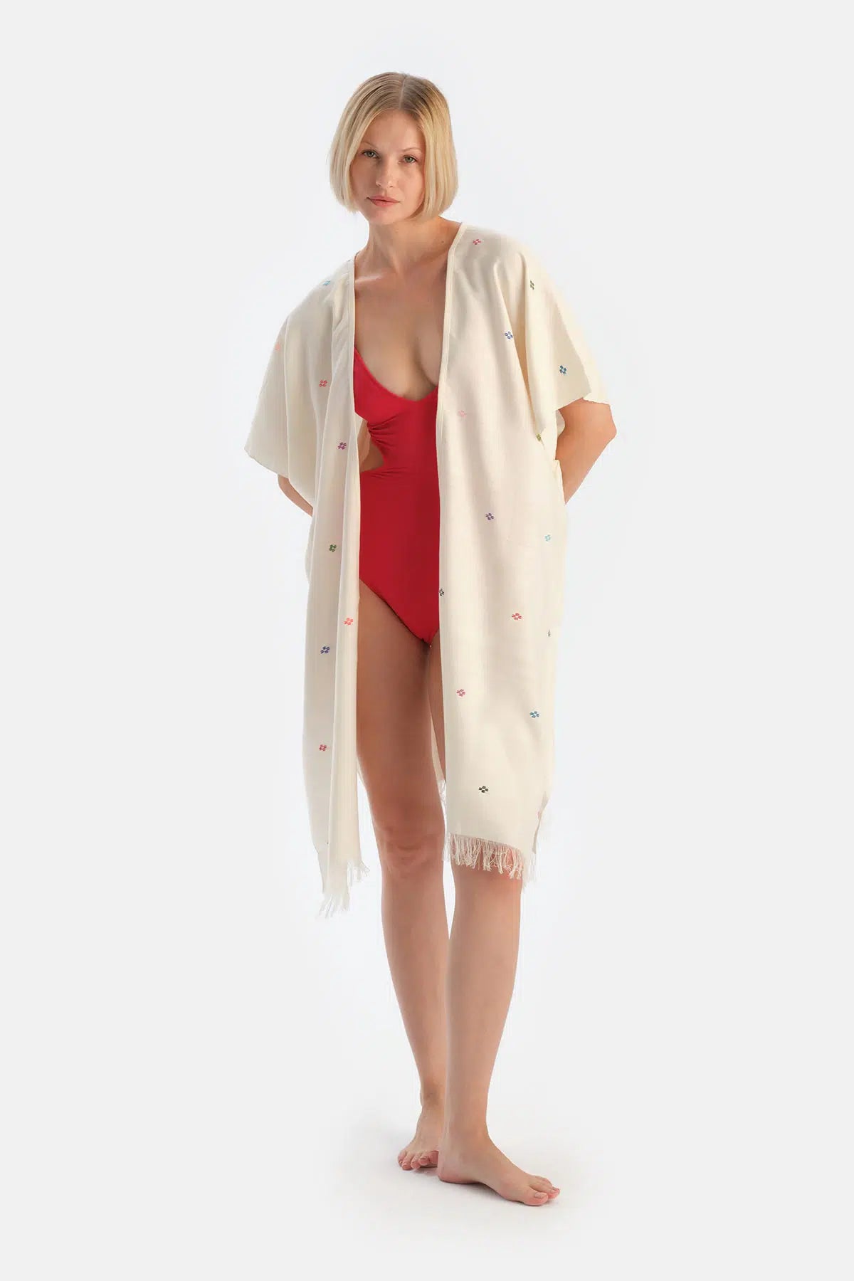 Ekru Ryder Act - Anatolia Koleksiyonu Kimono