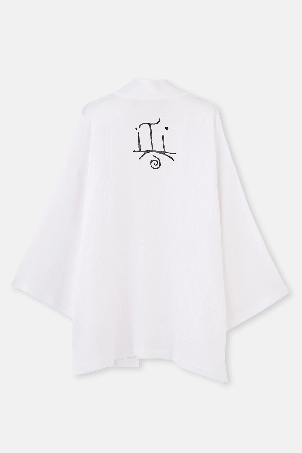 Beyaz Ryder Act - Anatolia Koleksiyonu Kimono