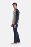 Açık Yeşil Yarım Patlı Reglan Kollu Pijama Takımı