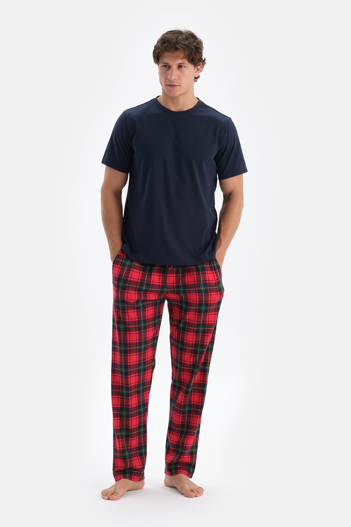 Multicolor Erkek O Yaka Pijama Takımı
