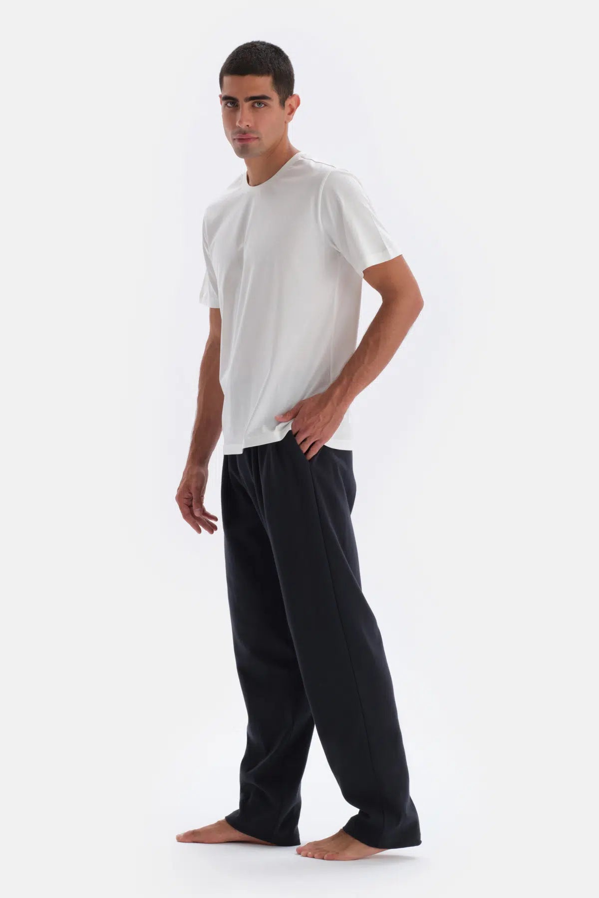 Lacivert Düz Paça Pijama Alt