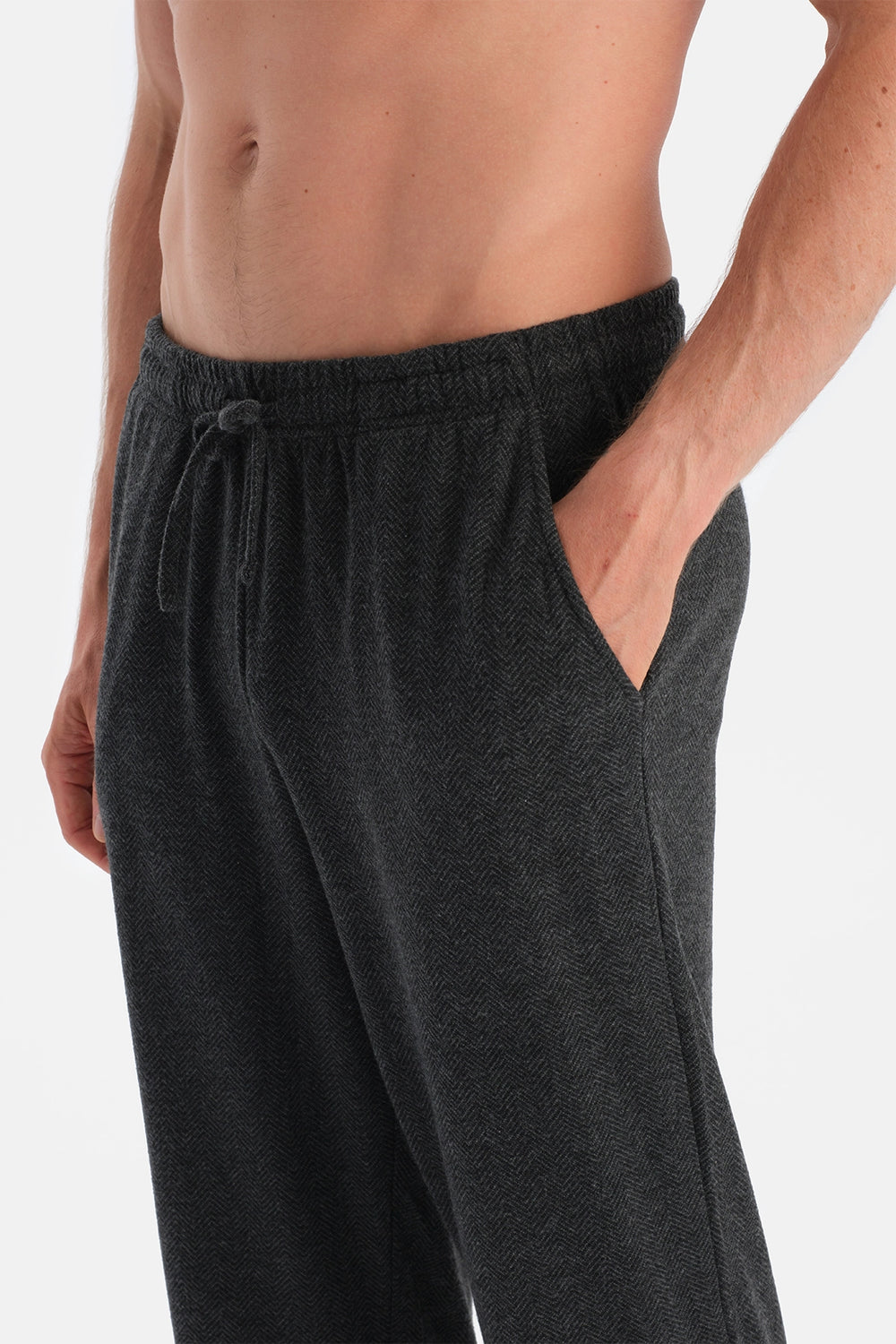 Antrasıt Boru Paça Örme Pantolon