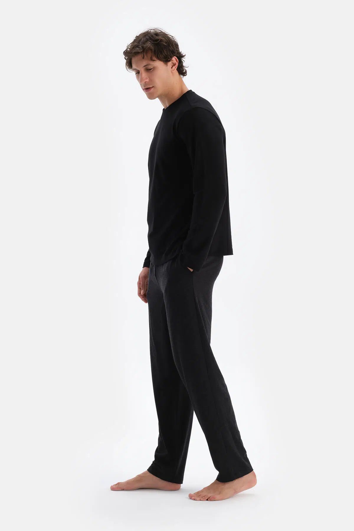 Antrasıt Boru Paça Örme Pantolon