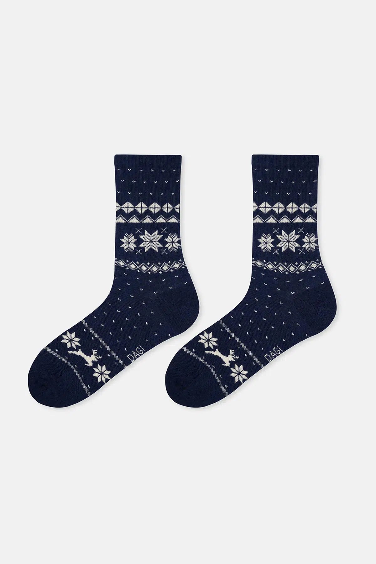 Lacivert-Yeşil Erkek 2'li Yılbaşı Desenli Çorap