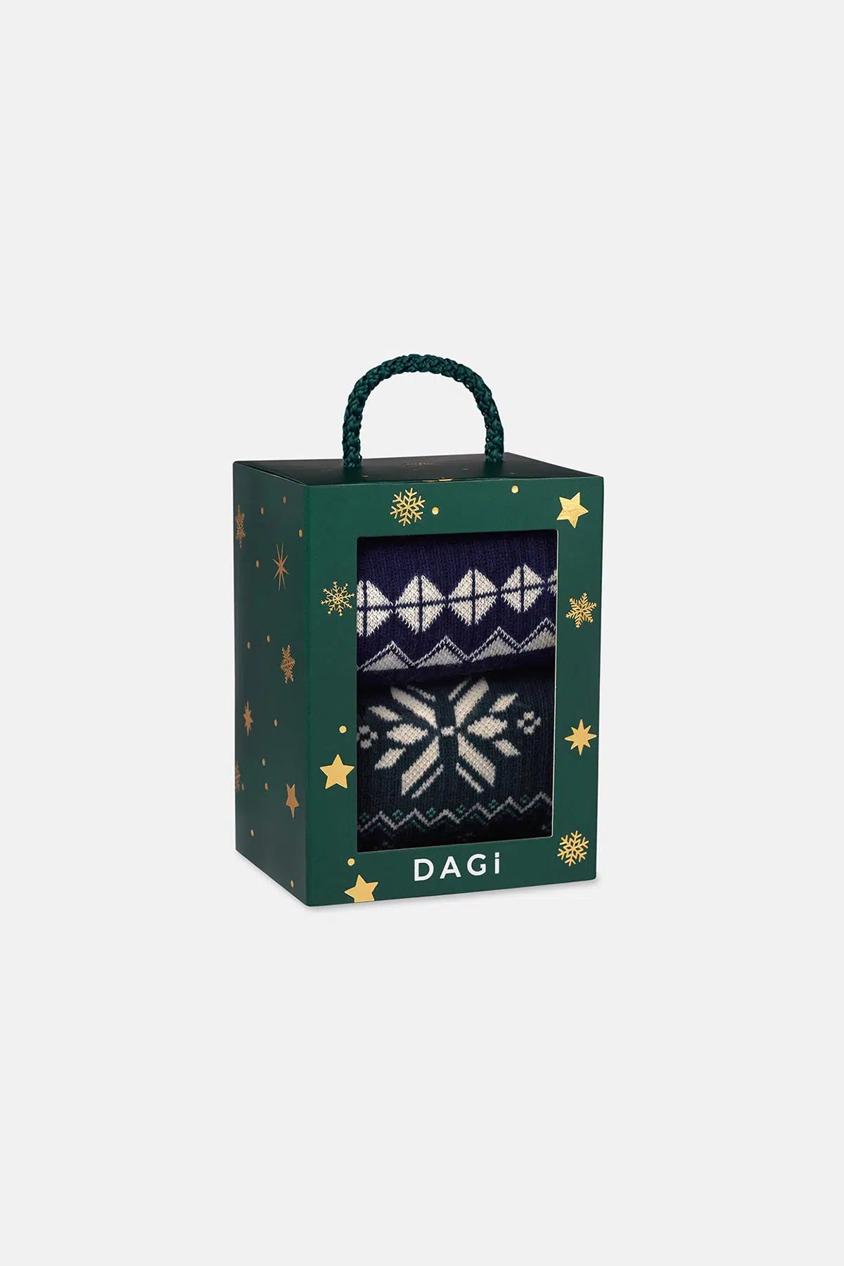 Lacivert-Yeşil Erkek 2'li Yılbaşı Desenli Çorap