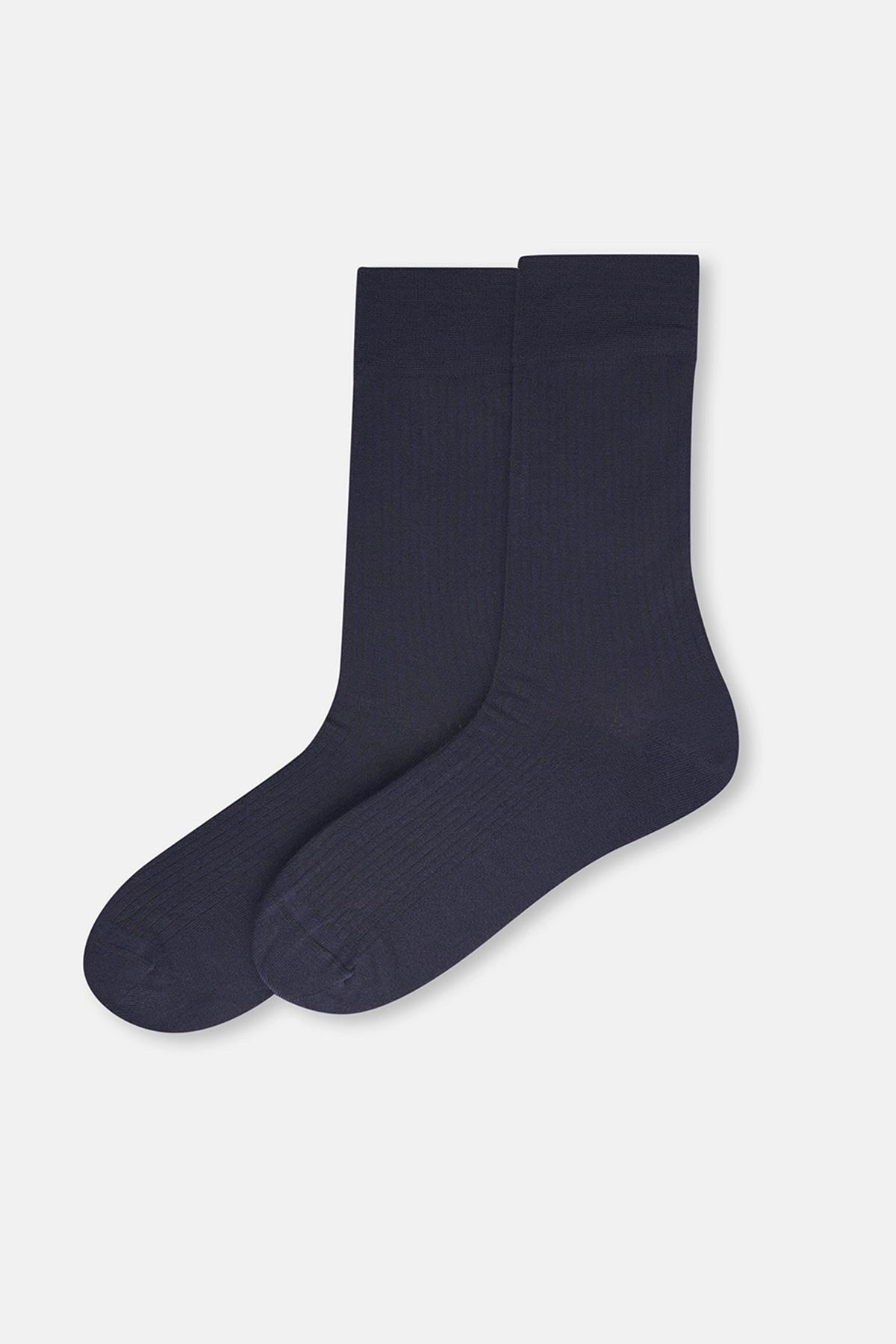 Lacivert Erkek Çizgi Doku Bambu Çorap