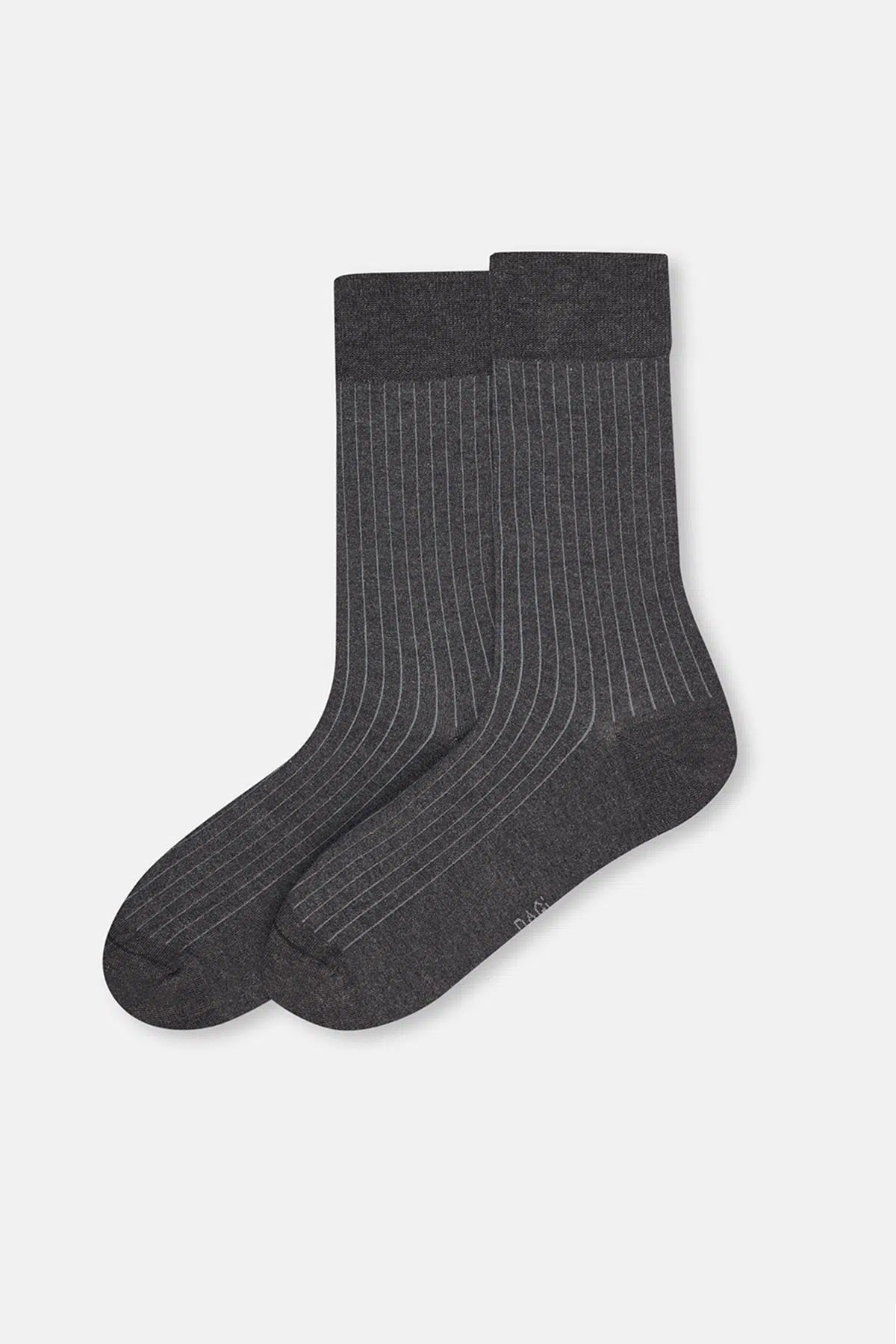 Antrasit-Siyah Erkek 2'li Çizgi Desen Bambu Çorap